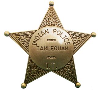 American Civil War Old Wild West Metal Indian Territory Indian Police Badge