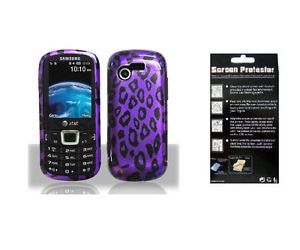 Screen Protector Purple Leop Hard Cover Phone Case for Samsung S425G SGH S425G