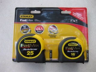 Stanley 25' and 16' FatMax Tape Measure Blade Armor 1 1 4" 25ft and 16ft New