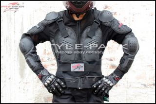 2012 New Pro Biker Motorcycle Bicycle Biker Armor Chest Back Vest Full Black