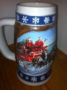 Budweiser Bud Beer Holiday Stein 1995 Anheuser Busch Lighting the way home