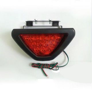 F1 Red 12 LED Rear Tail Brake Stop Light Triangle Strobe Safety Fog DRL Lamp