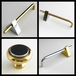 Belwith Adjustable Cabinet Pull Two Tone Polished Brass Chrome Knob Solid Brass