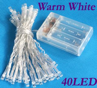 Warm White 40 LED Battery String Lamp Light Fairy Christmas Party