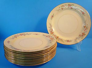 Vintage Homer Laughlin Fine China 12 Dinner Plates Ferndale Eggshell Nautilus