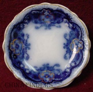 Johnson Brothers China Oregon Flow Blue Gold Accent Pattern Butter Pat