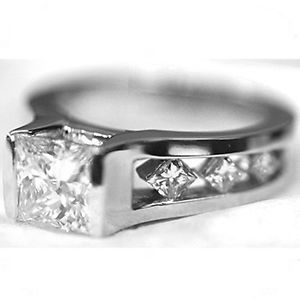 2 6 Carat Princess Cut Diamond Engagement Wedding Ring Band Set 1 01 Ct Center