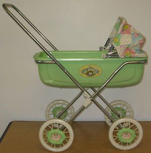 Vintage 1983 Cabbage Patch Kids Baby Stroller Buggy Rocker w Bedding