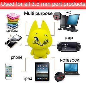 Portable Cute Cat Shape Mini 3 5mm Speaker for iPhone iPod  Tablet PC Laptop