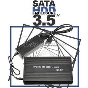 3 5" 3 5 inch USB 2 0 to SATA HDD Hard Drive Disk External Case Enclosure Black