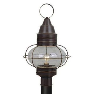 New 1 Light Nautical Outdoor Post Lamp Lighting Fixture Burnished Bronze Clear