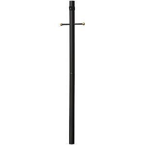 Hampton Bay 2 Piece Black Lamp Post with Cross Arm Photoeye Outlet