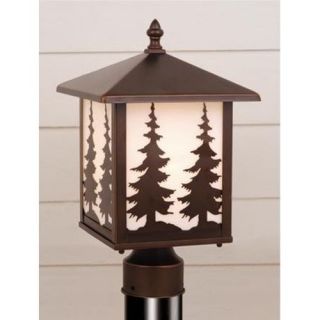 New 1 Light Rustic Tree Outdoor Post Lamp Lighting Fixture Burnish Bronze White