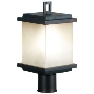New 1 Light Outdoor Mission Post Lamp Lighting Fixture Oil Rubbed Bronze Amber