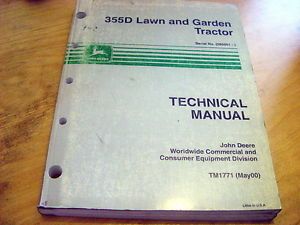 John Deere 355D Lawn Garden Tractor Technical Service Repair Manual JD TM1771