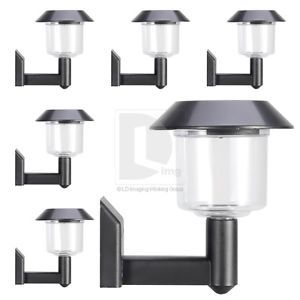 4 LED Outdoor Solar Power Wall Stairway Mount Garden Fence Yard Light Path Lamp
