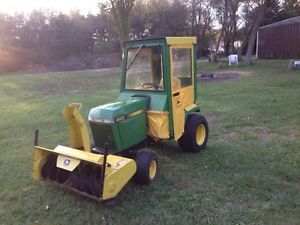 John Deere 420 Lawn Garden Tractor w 60" Deck Snowthrower and Cab All Deere