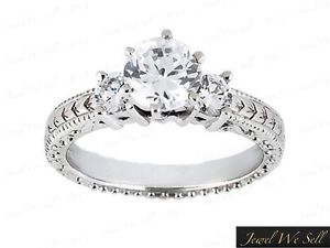 3 Stone Cushion Cut Diamond Ring