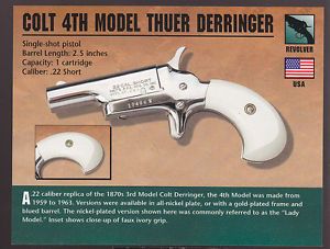 Colt 4th Model Thuer Derringer 22 Short Atlas Classic Firearms Gun Card