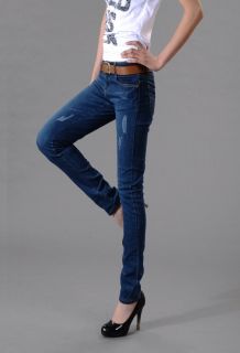 Fashion Women Girls Slim Fit Trousers Skinny Tight Jeans Flanging Pencil Pants