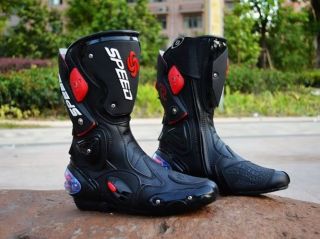 Amoir Men Motorcycle Bike Racing Gear Shoes Speed Boots US Size 7 12 Black Red