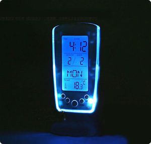  LED Back Blue Light Table Bedside Alarm Clock Desk Clock Mini Size