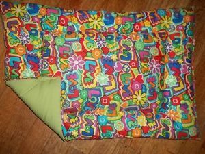Peace Love Hippie Print Dog Pup Pet Bed Crate Pad Mat Cushion Handmade 15x22
