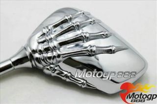 Honda Rebel Shadow 600 750 VTX 1300 1800 R s N C F Skull 10mm 8mm Mirrors Silver