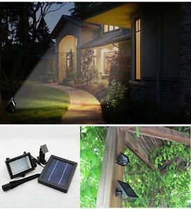LED Solar Powered Light Outdoor Garden Wall Bracket Lawn Flood Spot Night Light