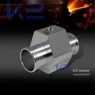 Water Temperature Silver Gauge Radiator Sensor Aluminum Adaptor Kit 28mm