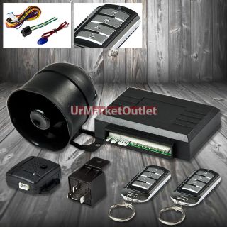 Black 1 Way 4 Button Keyless Remote Control Car Auto Security Alarm System Kit
