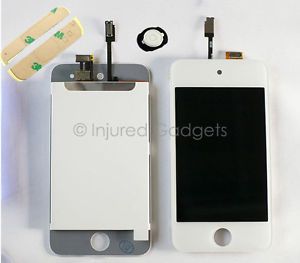White LCD Touch Screen Digitizer Replacement for iPod Touch 4th Gen Home Button