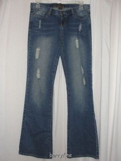 Urban Behavior Size 13 32 Blue Distressed 5 Pocket Flare Leg Jeans