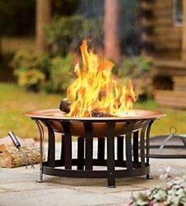 Backyard Fire Pits Outdoor Patio Fireplace New Copper Propane Deck Round