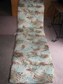 Chaise Lounge Cushion Patio Jungle Dusk Light Blue Tropical Reversible New