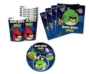 Angry Birds Space Birthday Party Supplies Plates Napkins Cups Set for 8 or 16