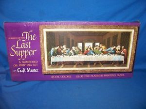 Vintage Craft Master 15" x 32" Paint by Number Last Supper Scene Still SEALED