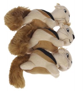 Kyjen 3 Squeaking Replacement Squirrels Plush Dog Toy for Hide A Squirrel Large