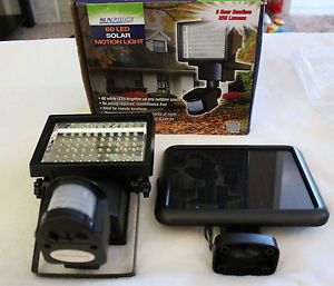 Sunforce 60 LED Solar Powered Motion Activated Flood Light Outdoor Security New