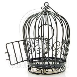 Black Wire Birdcage Bird's Cage Open Door New Doll's House Dollhouse Miniature