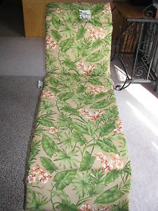 Chaise Lounge Cushion Patio Jamaica Camel Green Brown Tropical Reversible New