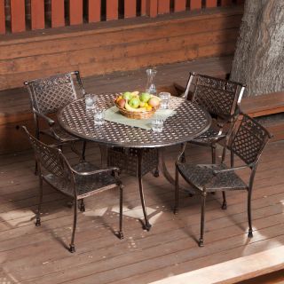 Outdoor Patio Furniture 5pc Cast Aluminum Dining Set
