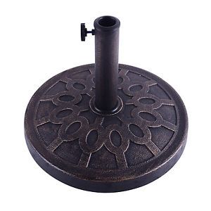 Outdoor 32lb Patio Living Free Standing Market Umbrella Base Stand Heavy 17 5"