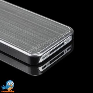 Gray Brushed Metal Aluminum Hard Case for iPhone 4 4G 4S