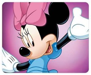 Minnie Mouse Blue Dress Pink Big Ribbon Bow Disney Classic Mouse Pad Mat 42