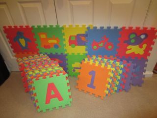 ABC Alphabet Number Kids Foam 46 Squares Floor Puzzle Build Play Learning Mat
