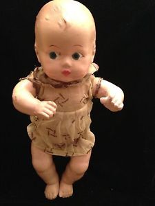 Vintage 1940's Composition Jointed Baby Doll with Blue Eyes