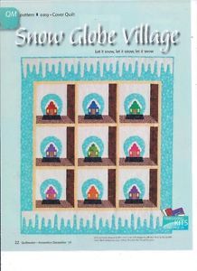 Quilt Pattern Snow Globe Village Easy Applique