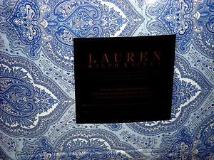 Queen Comforter 4 PC Set Ralph Lauren Blue White Medallion Paisley