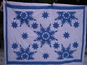 2 Gorgeous Twin Size Blue White Snowflake Quilts w Matching Pillow Sheet Set